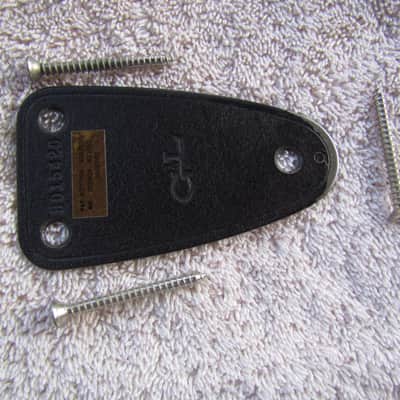 1985 G & L Neck Plate With Original Screws Excellent Condition Vintage G&L Neck Plate W/ Screws Black image 1