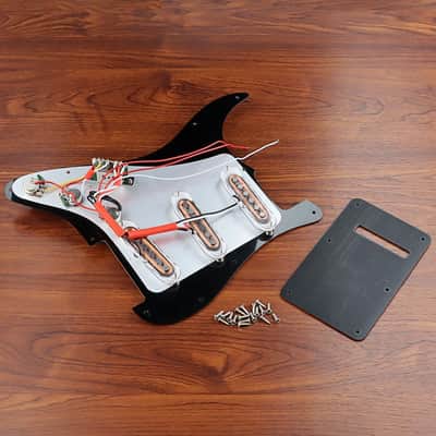 Prewired Loaded Pickguard, Guitar Pickguard-3-Ply SSS Prewired Loaded Pickguard with Alnico V Pickups Kit Humbucker Pickups for Stratocaster/Strat Guitars Replacement Parts (black) image 5