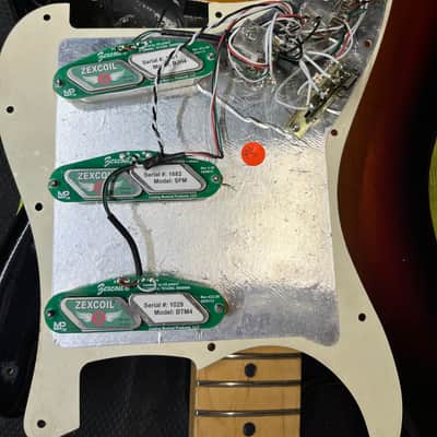 Zexcoil  Strat pickups loaded pickguard BJH4 SFM BTM4 with push/push pots wired image 2
