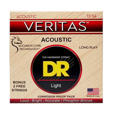DR VTA-12 Veritas Coated Core Phosphor Bronze Acoustic Guitar Strings 12-54 - Acustic Guitar Strings image 1