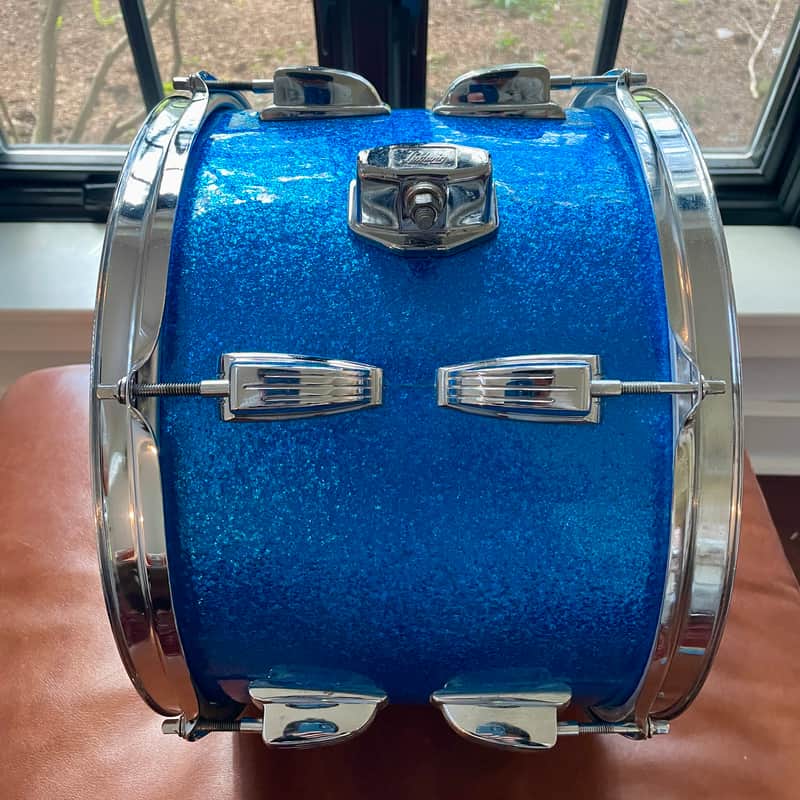 Ludwig No. 944 Classic 9x13" Rack Tom (3-Ply) with Pointed Blue/Olive Badge 1969 - 1976 - Blue Sparkle image 1