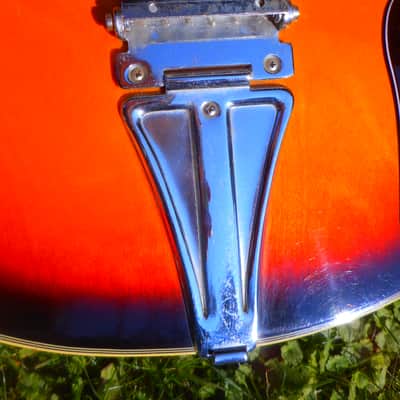 Teisco  Archtop Semi Hollow Body Guitar, 1960's, Sunburst, 3 PU's, Very Fancy image 7
