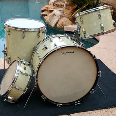 Slingerland Radio King Gene Krupa Deluxe 1958 White Marine Pearl image 1