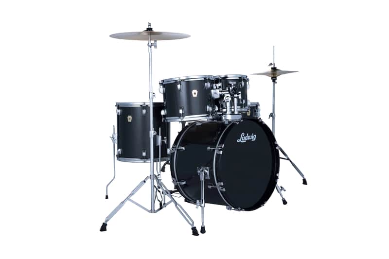 Ludwig Accent Fuse 5PC Drum Set W/Hardware & Wuhan Cymbals, 20" Bass Drum, Moon Dust image 1
