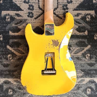Friedman USA Custom Shop Vintage S Strat Guitar in Yellow & Black Leopard with extras image 14