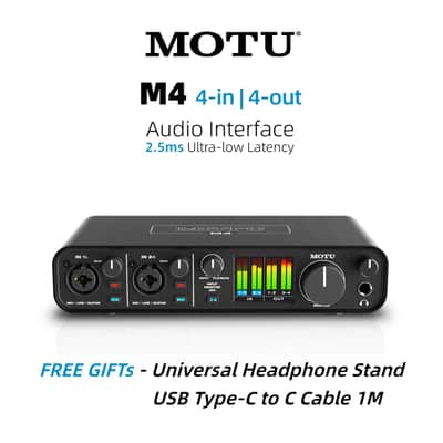 MOTU M4 Professional USB-C Audio Interface (2022 Ver.) | ESS Sabre32, 2-In/2-Out, 120dB DNR image 1