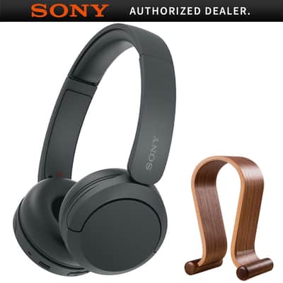 Sony Wireless Headphones with Microphone, Black with Wood Headphone Display Stand image 12