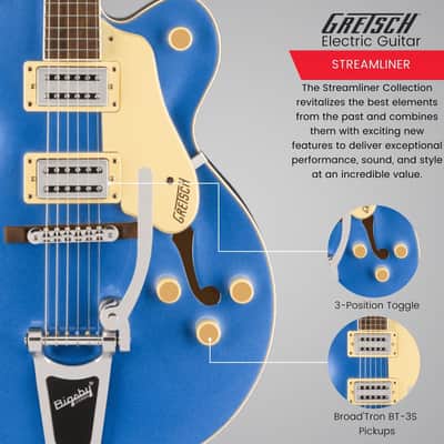 Gretsch G2420T Streamliner Hollow Body Electric Guitar Fairlane Blue Bundle image 4