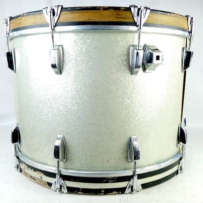 Ludwig 14x22"Keystone Badge 60s Silver Sparkle Bass Drum 3Ply Natural Maple 1969 image 8