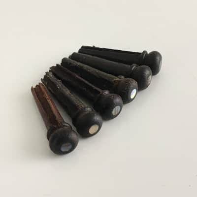 Six Solid Hard Rosewood Guitar Bridge 6 Pins Acoustic Guitar Inlaid Abalone Dot! image 1