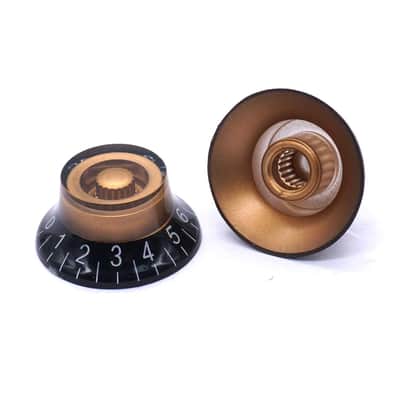 4Pcs Guitar Knobs,Amber Top Hat Bell Style Rotary Knobs,Electric Guitar Bass Speed Volume Tone Control Knobs Fits 6mm/0.24" Rotary Shaft Musical Instruments And Radios Parts Replacement KNOB-S33 image 4