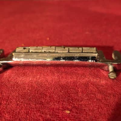 Vintage 1970s Leo Quan Badass Wraparound Guitar Bridge Chrome w/ Posts image 3
