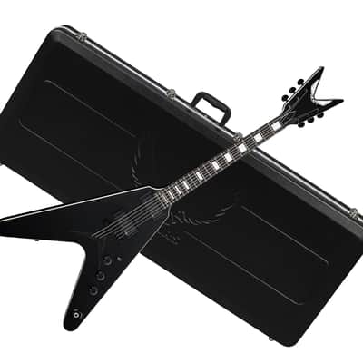 DEAN V Stealth electric GUITAR new Black Satin w/ DEAN MOLDED CASE - EMG Pickups image 1