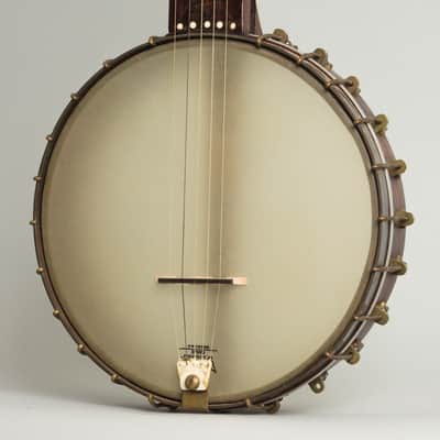 Minstrel Banjo (maker unknown), c. 1870, original black coffin case. image 3