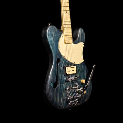 Solstice Guitars ~ Transit Custom 2020 Lucent Blue Bigsby roller trem Duncan P-Rail tele style image 8