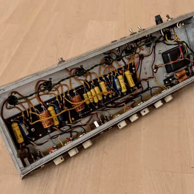 1961 Fender Tremolux Blonde Brown Panel Piggyback Tube Amp Head 6G9 Circuit w/ EL84 (6BQ5) image 9