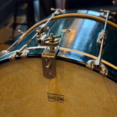 VINTAGE 1950's Slingerland JR Outfit in Blue Sparkle - 12x22, 8x12, 5.5x14 image 8