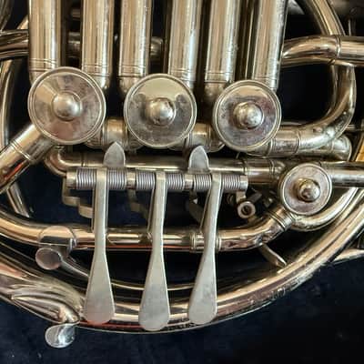 C. G. Conn 8D Silver Double French horn. Made in USA image 15