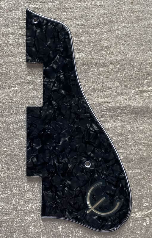 Custom For 1964 Epiphone Casino Style Guitar Pickguard,4 Ply Black Pearl & E Logo image 1