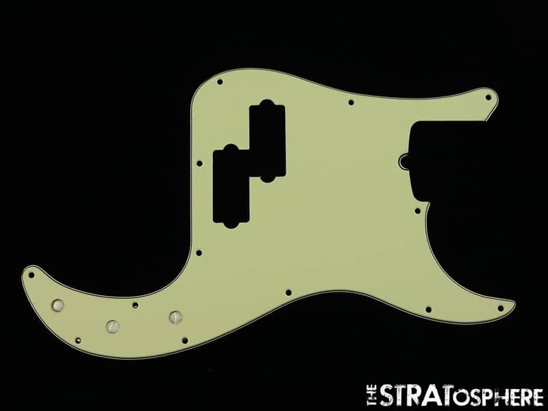USED Fender Replacement Precision P Bass Mint Green PICKGUARD Bass Guitar 3 Ply image 1