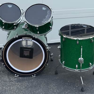 Ludwig Accent CS Green Sparkle 4 Piece Shell Pack Drum Set image 2