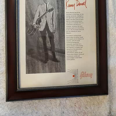 1964 Gibson Promotional Ad Framed Kenny Burrell Gibson Super 400 Original