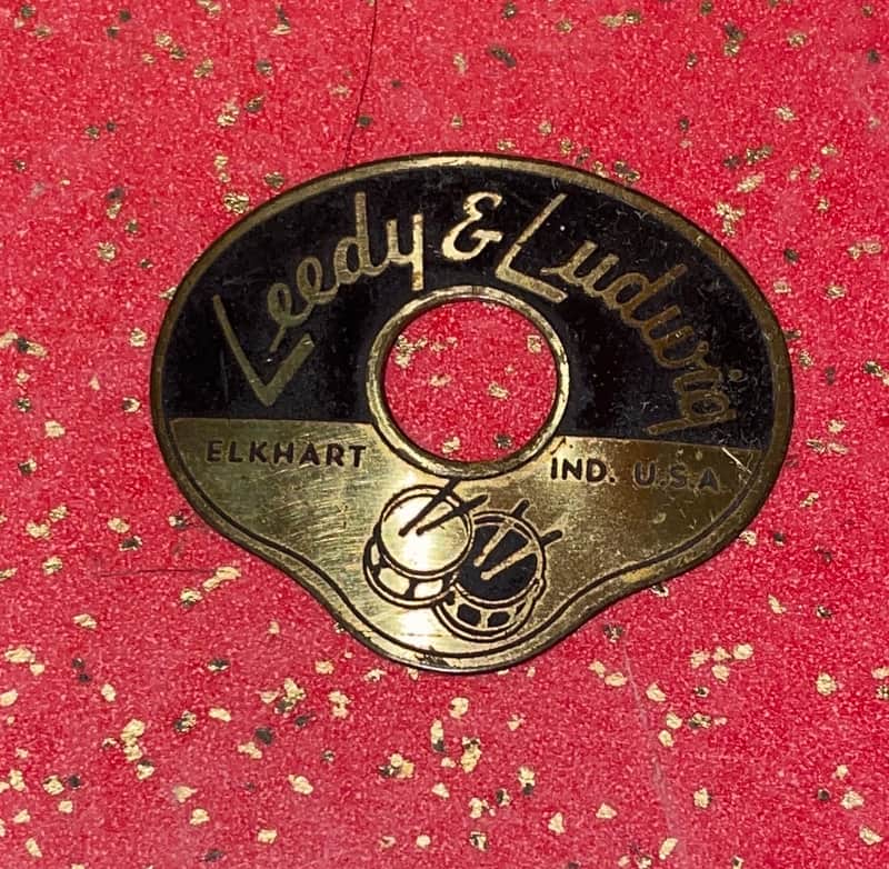 Vintage 1950's Leedy & Ludwig Drum Badge - Brass image 1