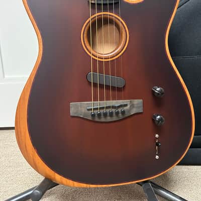 Fender American Acoustasonic Telecaster All-Mahogany - Bourbon Burst image 2