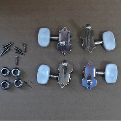 4 HOFNER 2 + 2 Chrome Bass Guitar Tuners Keys for Ignition HI-BB & HI-CB Beatle or Club Machine Head image 1