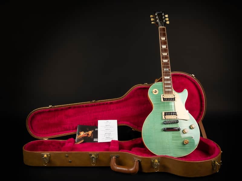2014 Gibson 120th Anniversary Les Paul Classic - Seafoam Green | USA '57 Classic Zebra Humbucker Pickups Push/Pull Coil Split Active Boost | CoA OHSC image 1