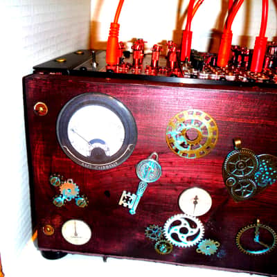 Synth Portal Steampunk Modular Powered Synthesizer-no modules 2025 - Wood/black & bronze image 18