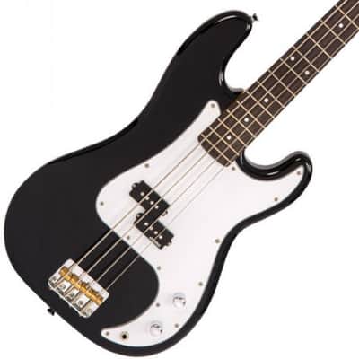 NEW! Vintage Brand V4 V4BK P bass guitar in boulevard black finish image 1
