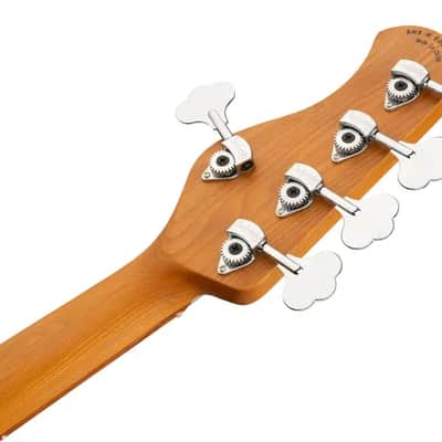 Sadowsky MetroExpress 21-Fret Vintage J/J Bass, Morado Fingerboard, Fretless With Lines, 5-String - Solid Olympic White High Polish image 8