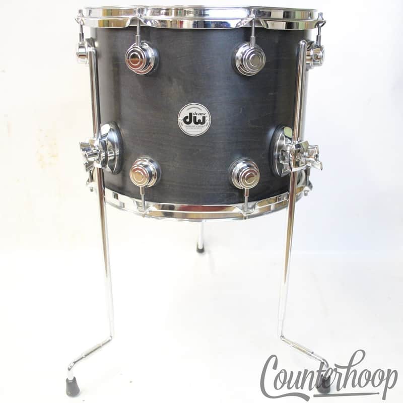 DW 14x11"Floor Tom Drum Collectors Series Ebony Satin Oil 5Ply Maple w/ Re-Rings image 1