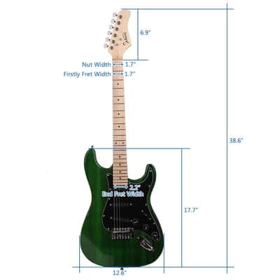 Glarry ST 22 Electric Guitar Kit Right Handed 6 Strings Basswood W/Bag Green image 3