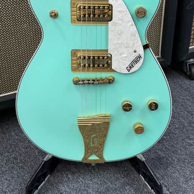 Gretsch G5448 Two Tone Electromatic Double Jet 2018 - Surf Green / White image 1