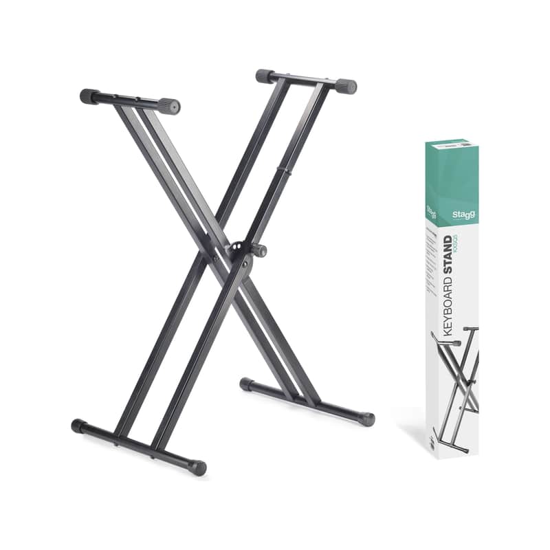 NEW Stagg Double Braced X-Style Keyboard Stand image 1