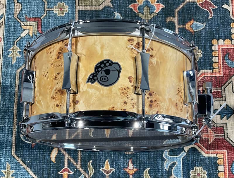 Pork Pie 6.5x14" Maple Snare Drum paired with Matching Gruv-X Click image 1