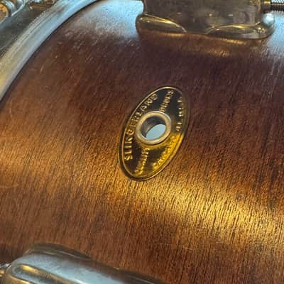 VINTAGE 1960's Slingerland 7x14 Radio King Student Model Snare Drum in Natural Mahogany image 7