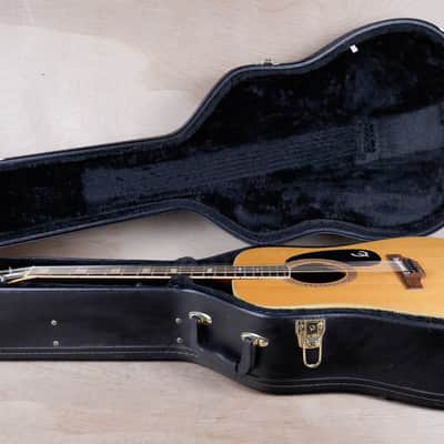 Epiphone FT-165 Bard DeLuxe 12 String Acoustic Guitar MIJ 1970's Natural w/ Ibanez Hard Case image 3