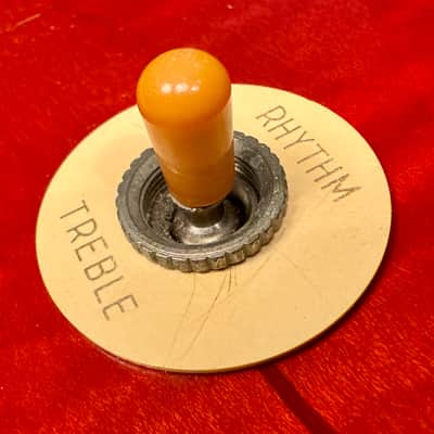 Gibson Burst Switch Upgrade Set Relic Aged Poker Chip Bakelite (Amber Catalin) Switch Tip and Heavy Knurled Switch Nut 1958 1959 image 2