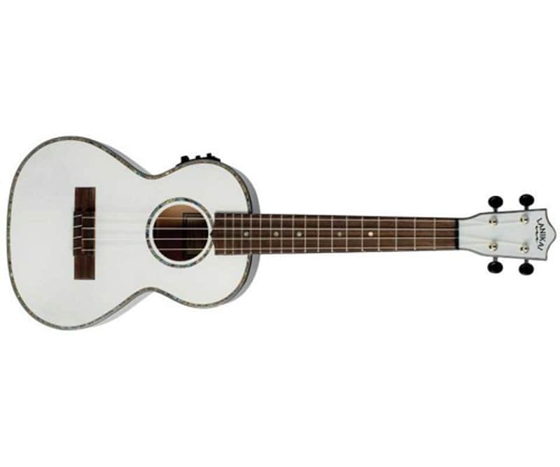 Lanikai Julia Michaels White Pearl Tenor A/E Acoustic Electric Signature Ukulele image 1