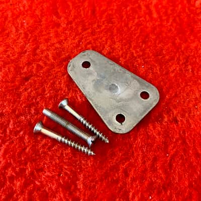 Hagstrom Guitar neck-plate c 1965 - Nickel original vintage Swede Viking Futurama I II iii model image 2