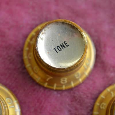 Vintage 1960s Gibson Gold Reflector Knob Set ES-335 SG Standard Custom Les Paul image 4