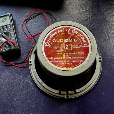 VINTAGE GOODMANS "AUDIOM 61" 12 IINCH GUITAR SPEAKER - MADE IN ENGLAND - EARLY 60'S VOX SELMER WATKINS WEM LANEY SOUND CITY ORANGE image 6