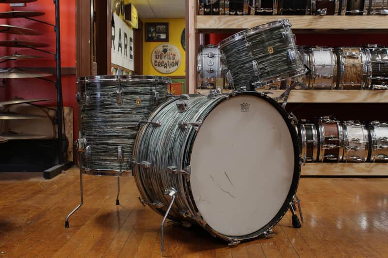 1960s Ludwig Super Classic Outfit in Blue Oyster Pearl 14x22 9x13 16x16 image 1