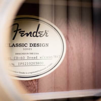 Fender CD-60 Dreadnought V3 Acoustic Guitar with Hardshell Case image 10