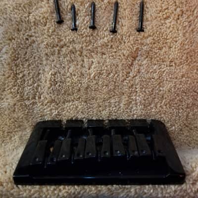 5-String Bass Bridge Black w/ Saddles Dual Load Sung-il BB105 image 3