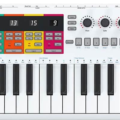 Arturia - Keystep Pro - All-in-One Performance MIDI Controller, Sequencer and Arpeggiator - 4 Polyphonic Sequencer Tracks, 24-Part Drum Sequencer, MIDI & CV Connectivity, 37-Note Slim Keybed image 1