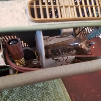 Telefunken Iconic Rare Early Stereo Tube Amp S81 1958-1961 - Pale Green Hammered Paint image 11